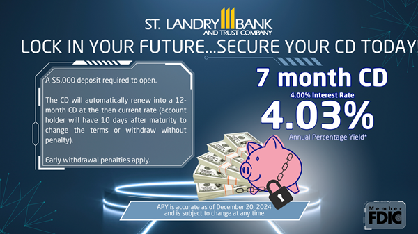 Certificates of Deposit St. Landry Bank & Trust Company